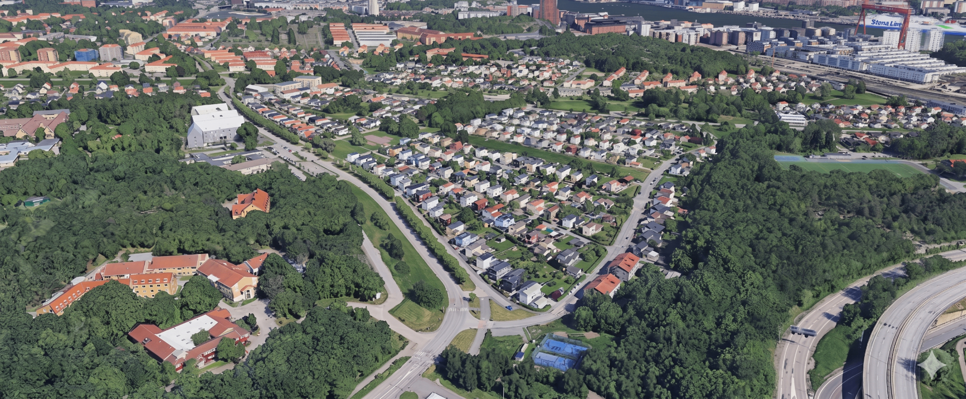 Bräcke idag — flygbild över området